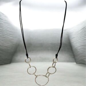 Sweet Lola Double Strand Faux Black Leather Necklace